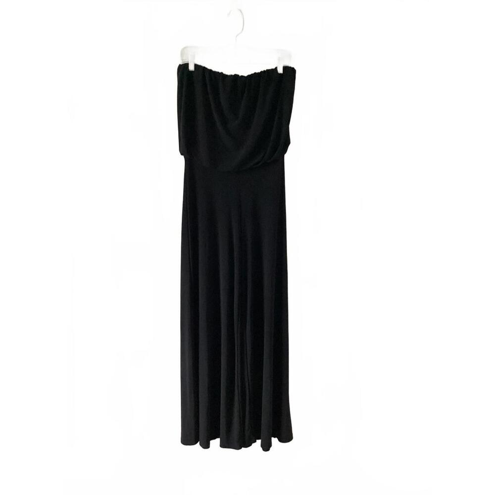 Blush Black Strapless Wide-Leg Jumpsuit Stretchy Lounge or Party‎ Size M